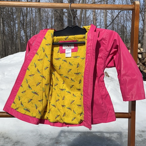 Girls Sportek Pink Raincoat 3T Jacket Zippered Coat Toddler Children - Picture 7 of 8